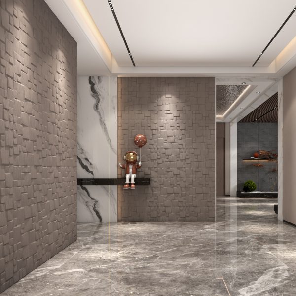 3D Leather Wall Cladding Sheet Flame Retardant for Decorative Interior Wall Decor