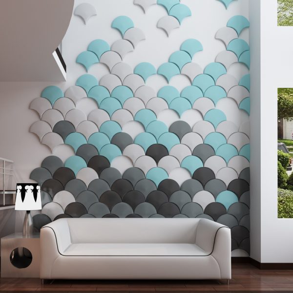 Soft Wall Panel White Indoor 3D Mosaic Tile