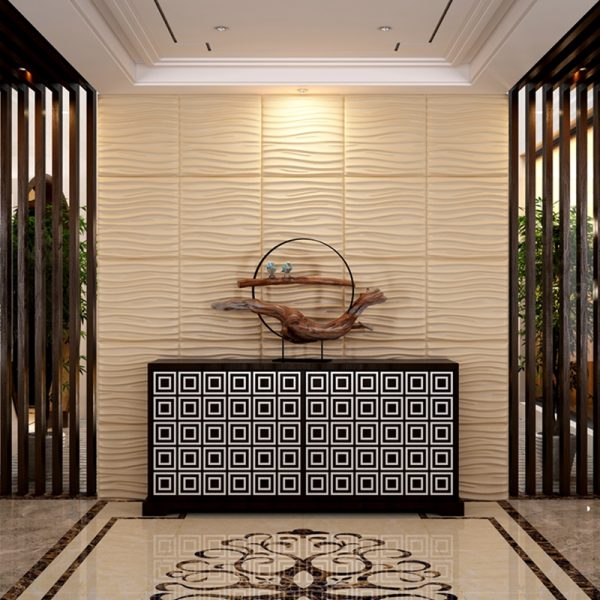 PU Leather Dark Grey Salon Wall Panel