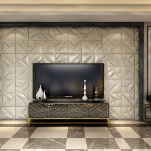 Linen Fabric Blue Hotel Leather Wall Panel