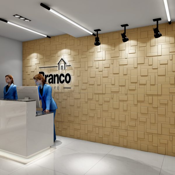 Pu White Indoor 3D Wall Panel