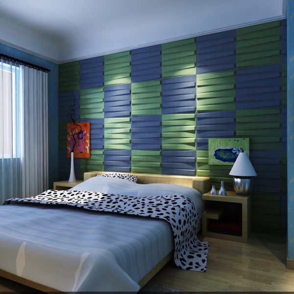 New Material Blue Hotel Leather Wall Panel